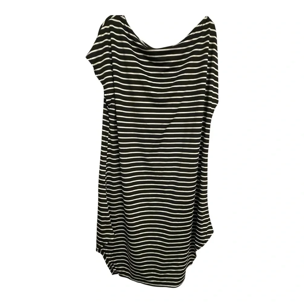 Source Unknown Black and White Nautical Swim Coverup